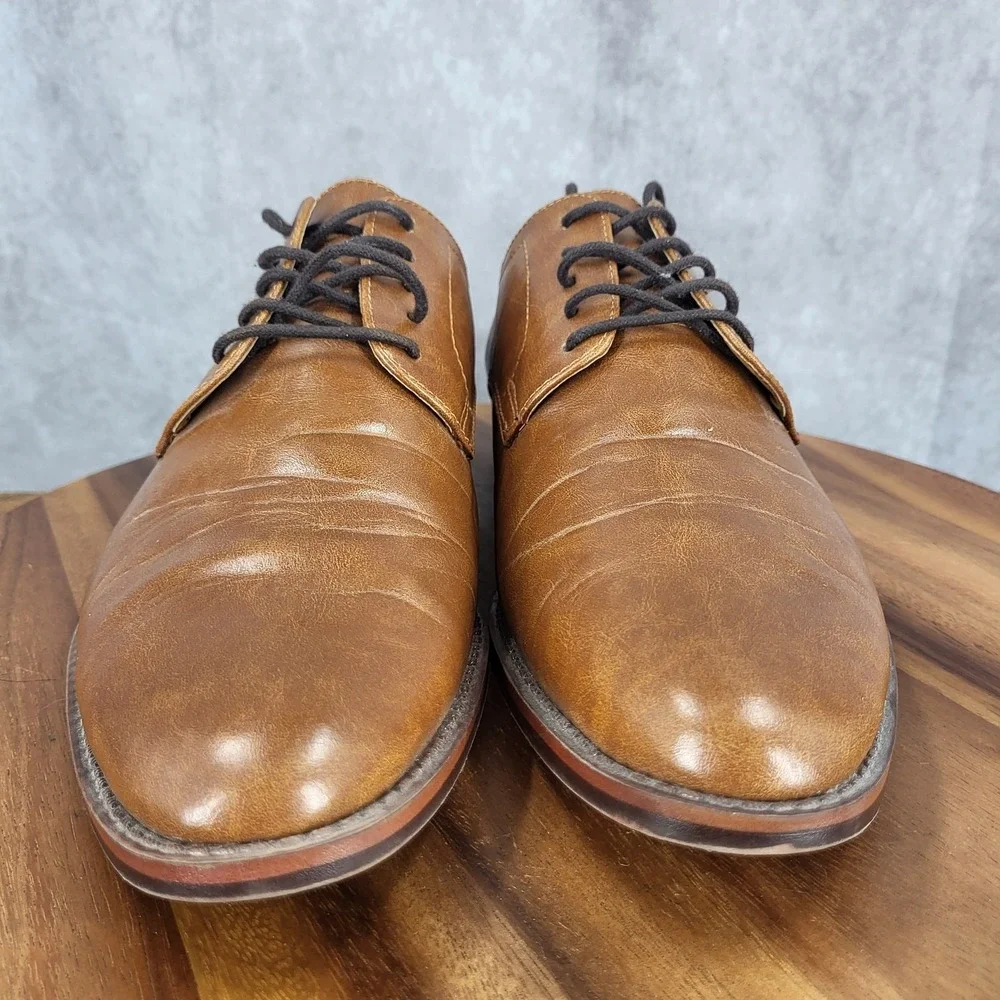 Goodfellow Oxford Shoes Mens 12 Brown Faux‎ Leather  Dress Shoes F317004